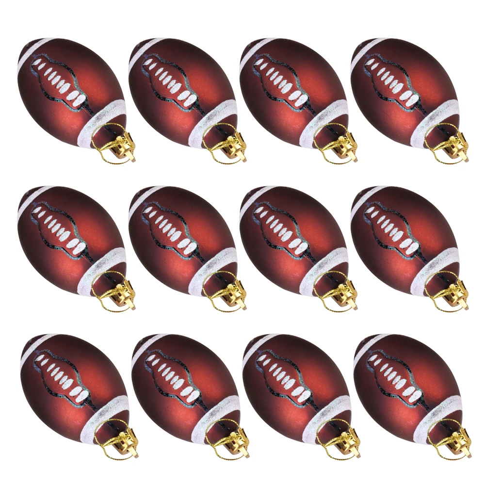 

12 Pcs Christmas Tree Balls Ornament Football Xmas Decorations Hanging Ornaments