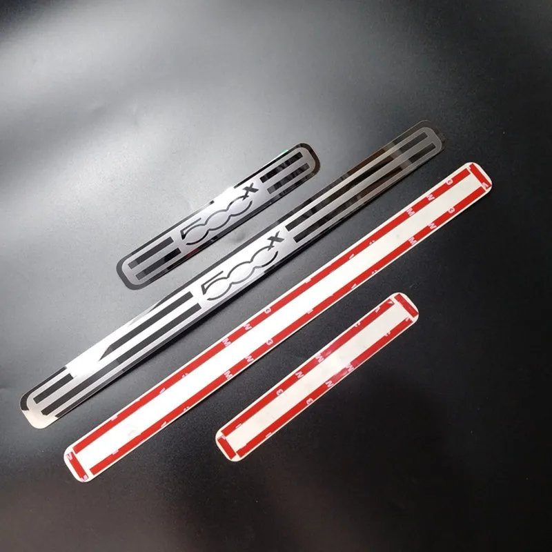 For FIAT 500X 2014-2019 2020 Stainless Door Sill Scuff Plate Protector Trim Kick Guard Pedal Cover Sticker Car Styling Accessory