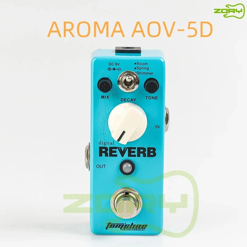 

AROMA AOV-5D Ocean Verb цифровой ревербератор педаль эффектов для электрогитары Mini с одним эффектом и деталями настоящей байпационной гитары