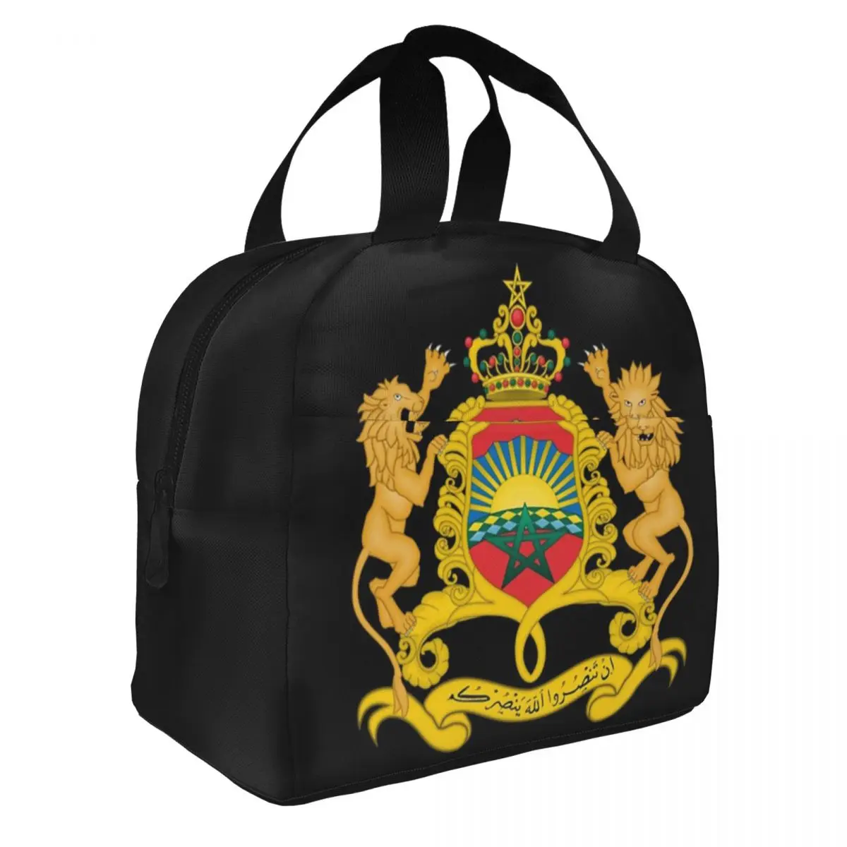 

Morocco Of Arms National Moroccan Emblem Insulated Lunch Bag High Capacity Lunch Container Thermal Bag Lunch Box Tote Beach