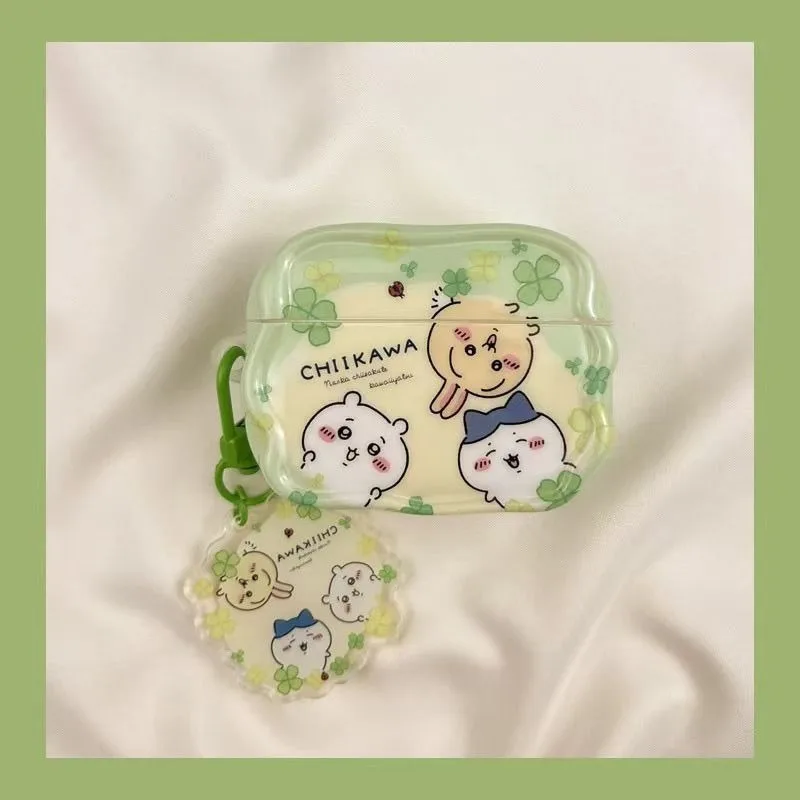 Kawaii Four Leaf Clover Chiikawa Compatible with AirPods 1/2/3 Pro 3 4/5 for Apple Earphone Protective Case Cover Birthday Gift