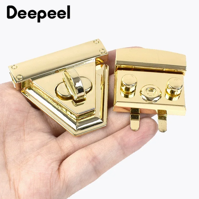 2Pcs Metal Bag Locks Turn Twist Lock Buckles Closure Clasp Handbag Wallet Decor Buckle Replacement DIY Hardware Accessories