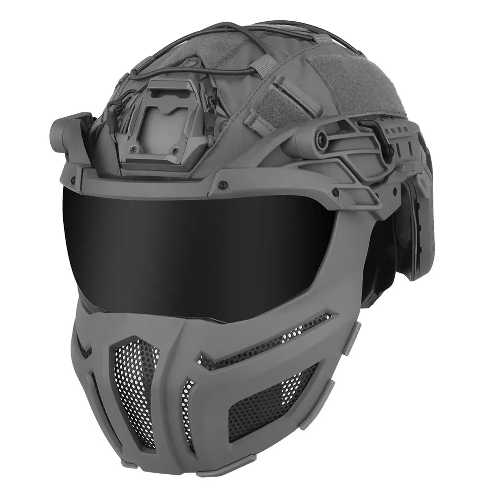 Wosport FAST Helmet Full Protection Detachable Mask Steel Mesh Structure Adjustable Dial System Airsoft Outdoor Training Gear
