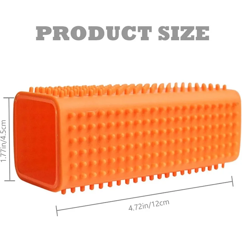 2Pcs Hollow Rubber Pet Hair Remover Block Roller Cleaner Brush for Sofa Car Carpets Bedding Fabrics (Orange, Blue)