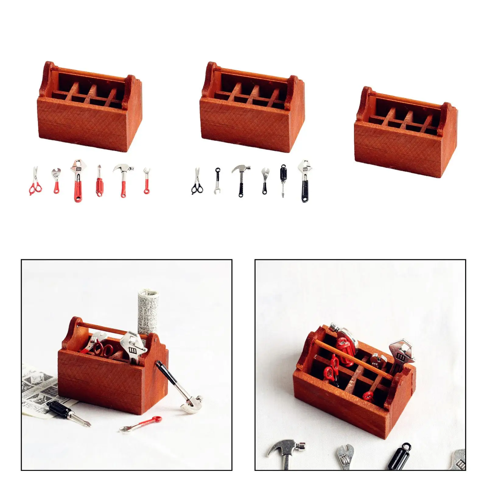 Boîte à outils de réparation de maison de poupée, jouets de jeu de simulation pour la construction de modèles de Train, 1/12