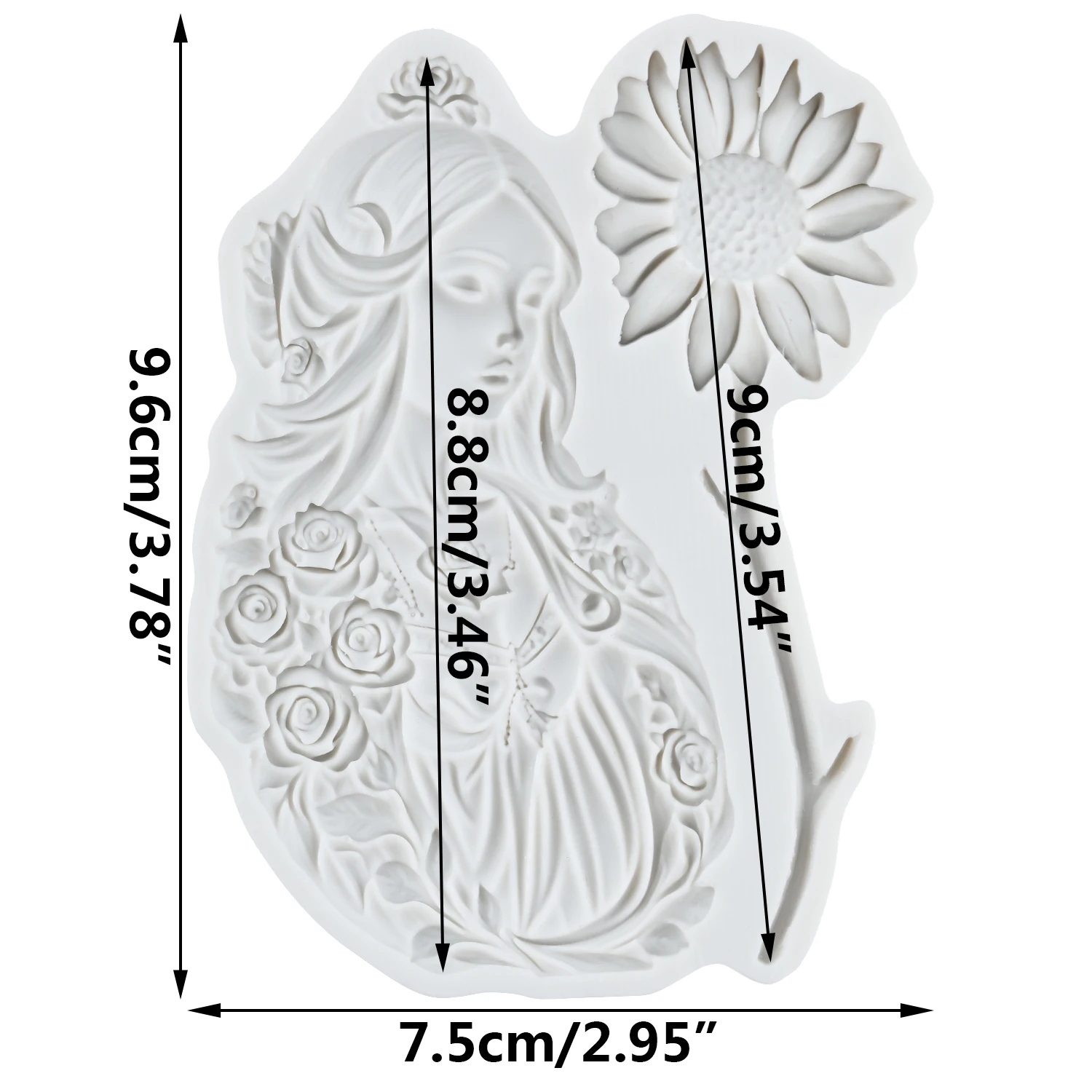 Goddess Silicone Molds Sunflower Fondant Cake Decorating Tools Cupcake Topper Candy Sugar Craft Gum Paste Polymer Clay
