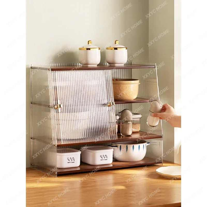 

Desktop Sideboard Cabinet Kitchen Locker Sub-Table Cupboard Shelf Storage Cabinet Tea Side Cabinet Household Tea Set