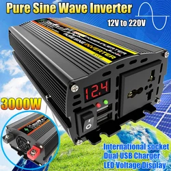 Pure Sine Wave Inverter 8000/6000/4000/3000W Voltage Transformer Power Converter Solar Inverter 12V/24V/48V/60V To AC 110V 220V