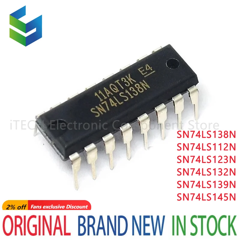 

5 шт. SN74LS138N DIP-16 74LS138 DIP HD74LS138P SN74LS112N SN74LS123N SN74LS132N SN74LS139AN SN74LS145N 74LS123 74LS132 SN74LS139