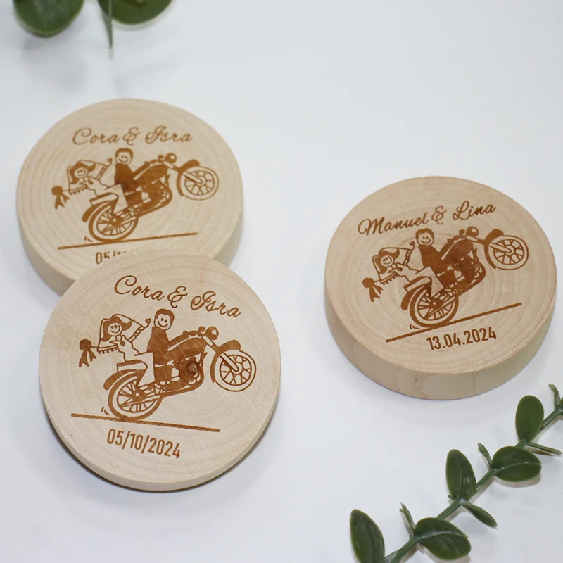 Personalized Wedding Favors Custom Wooden Wedding Fridge Magnet Beer Bottle Opener Wedding Guest Souvenir Gift Custom Name