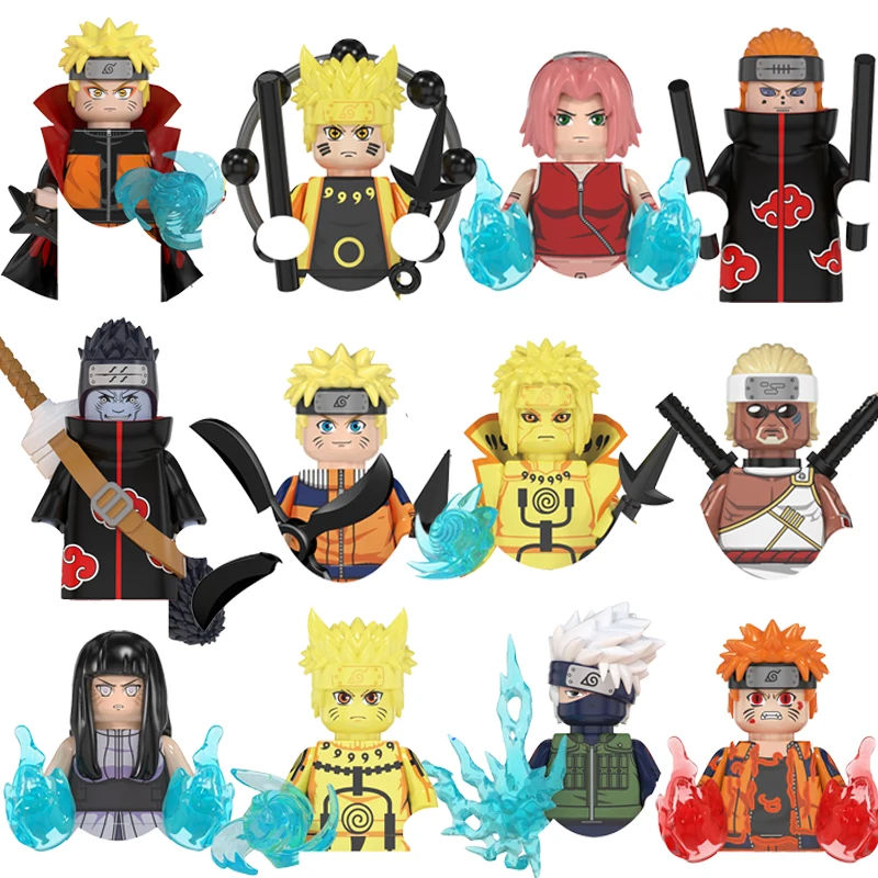 Anime Hurano Sakura Kakashi Bricks For Gifts Building Blocks Toys Mini Action Figures Minifigures Collection Educational