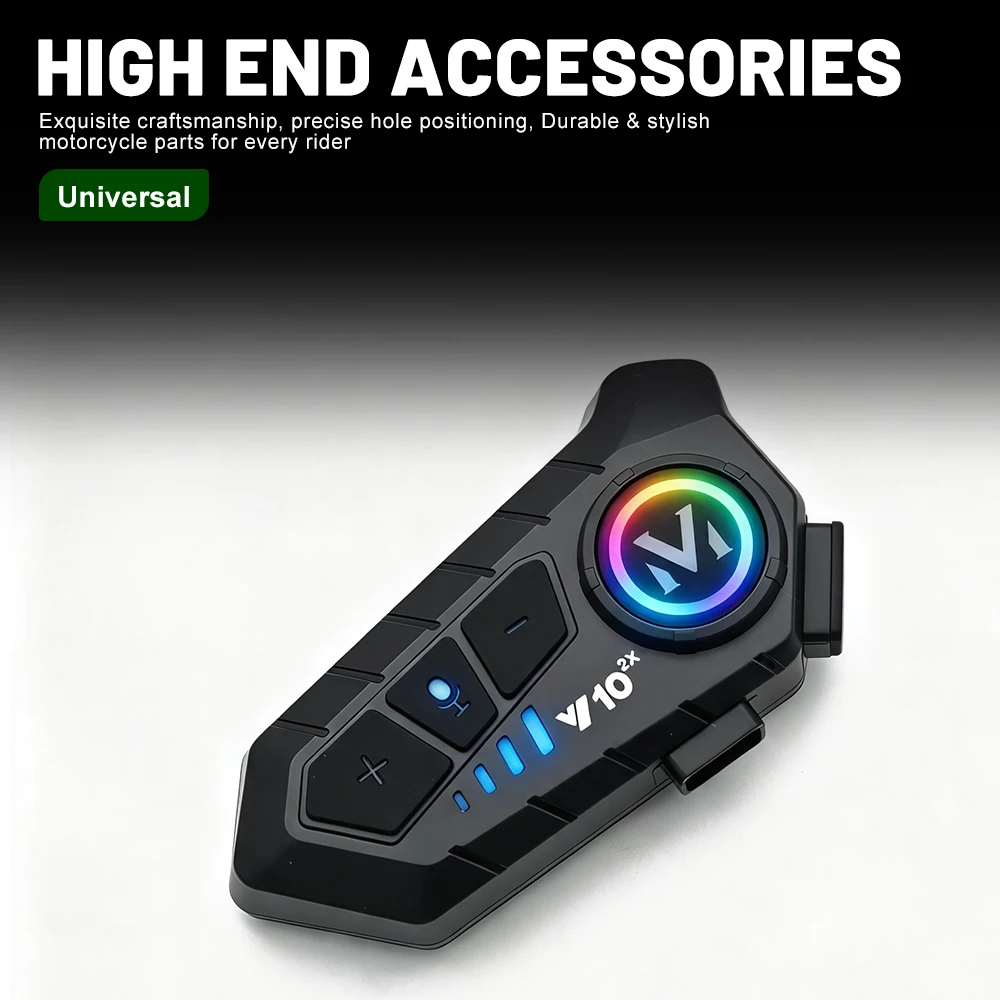 1/2Pcs Y10-2X Motorcycle Helmet Bluetooth Headset Intercom Long Standby 1000mAh MP3 IPX6 Waterproof Wireless Hands-free Super