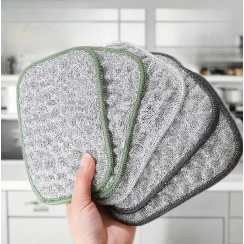 10pcs Multifunctional Dishcloth With Double-layer Thickening, Non-stick Oil-resistant, And Water-absorbent Cleaning Cloth