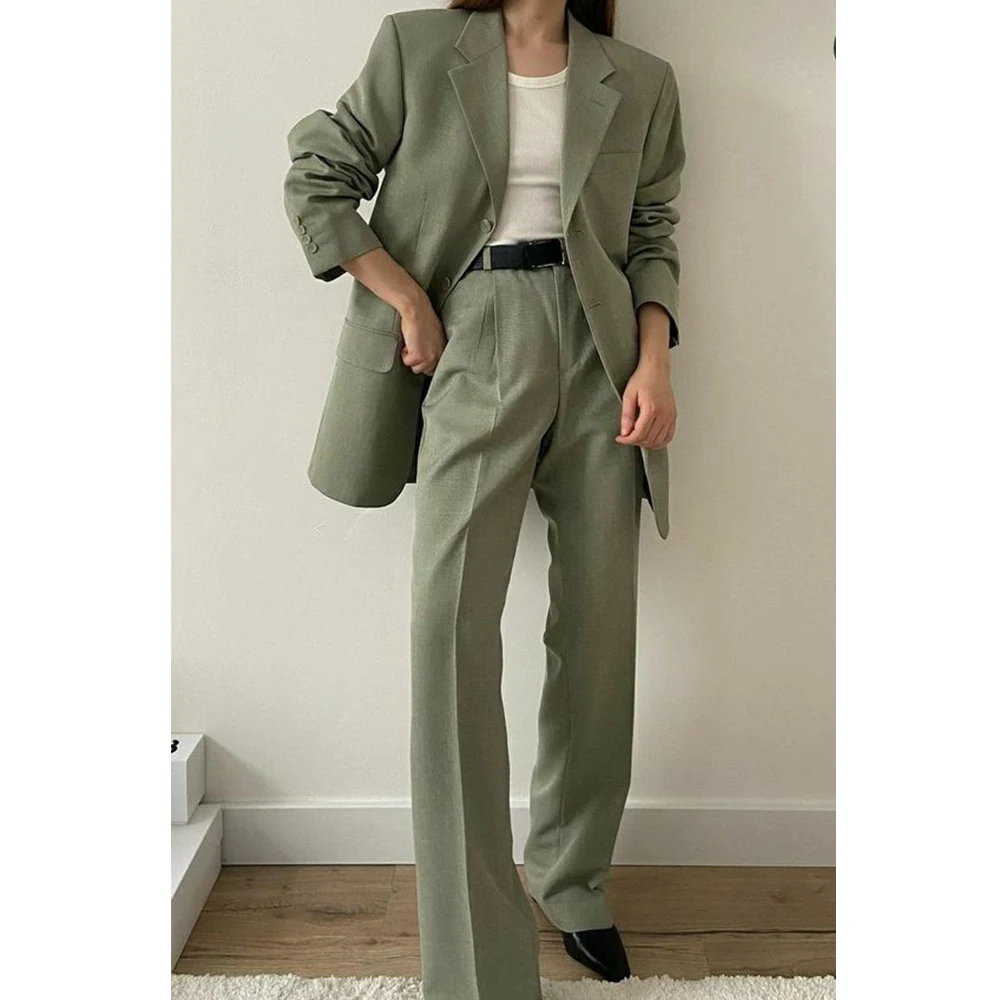 

Women's Two-piece Suit Single-breasted Without Belt Elegant and Fashionable (jacket + Pants) Slim and Comfortable Work Wear