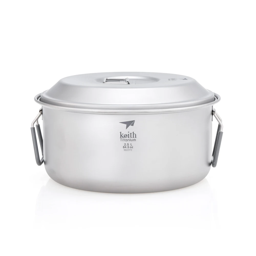 Keith Titanium Ti6018 Pot 2.5 L Cooking Pot Picnic Camping Cookware Cooking Pot