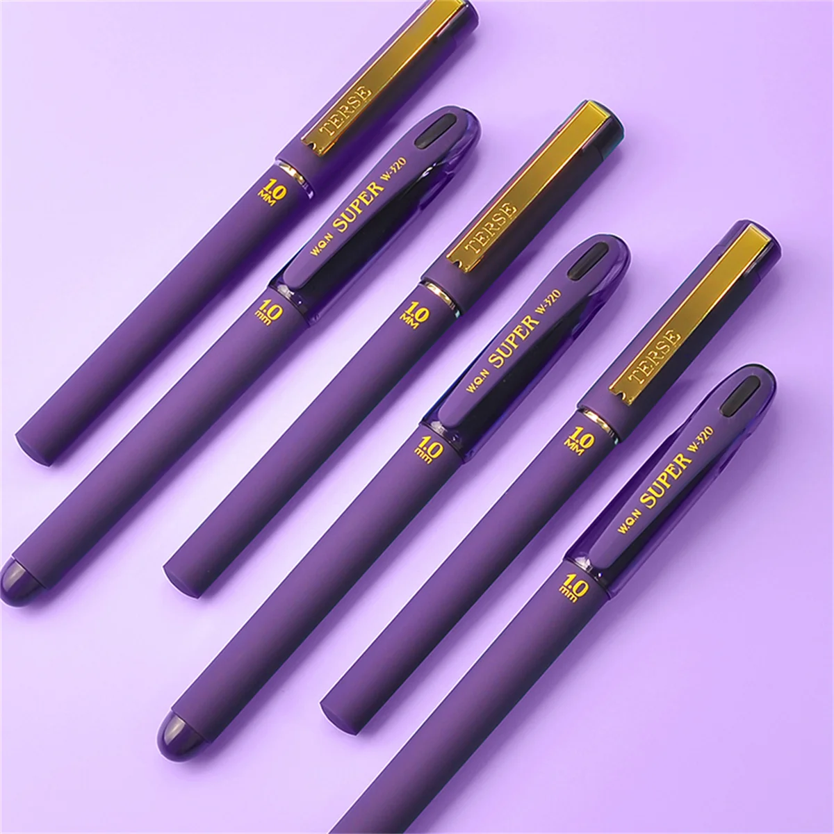 3PCS Unique Purple Ink Gel Pen, 1.0mm, for Smooth Writing, High Capacity Refill, Office Supplies Back Sochool