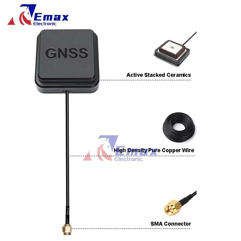 

L1/L2/L5 GNSS W50C W55D W60D W70C Антенна SMA GPS BD ГЛОНАСС GALILEO Активная керамическая внешняя автомобильная антенна для позиционирования