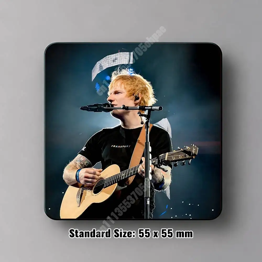 Ed S-Sheeran Play Loop Tour Magnetic Sticker Removable Fridge Decal for Metal Surfaces Magnet Label
