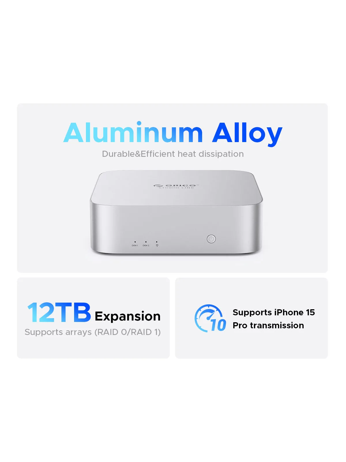 ORICO StudioLink custodia per disco rigido esterno SATA da 2.5 pollici da USB 3.2 a SATA 10Gbps per Mac mini con espansione Docking Station