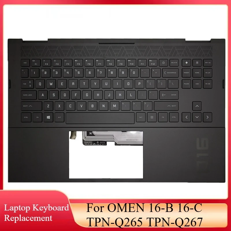 

Original New RGB Backlight Keyboard For OMEN 16-B 16-C TPN-Q265 TPN-Q267 Laptop Palmrest Upper Case Replace US Keyboard Arabic