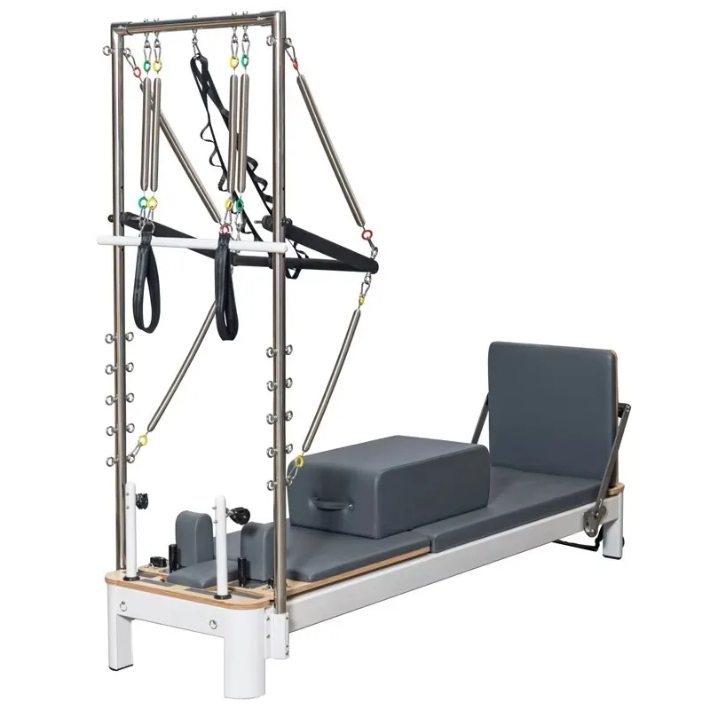 YTYIN Pilates Reformer Gym Fitness Equipment Studio Half Trapeze Pilates Aluminum Reformer With Tower