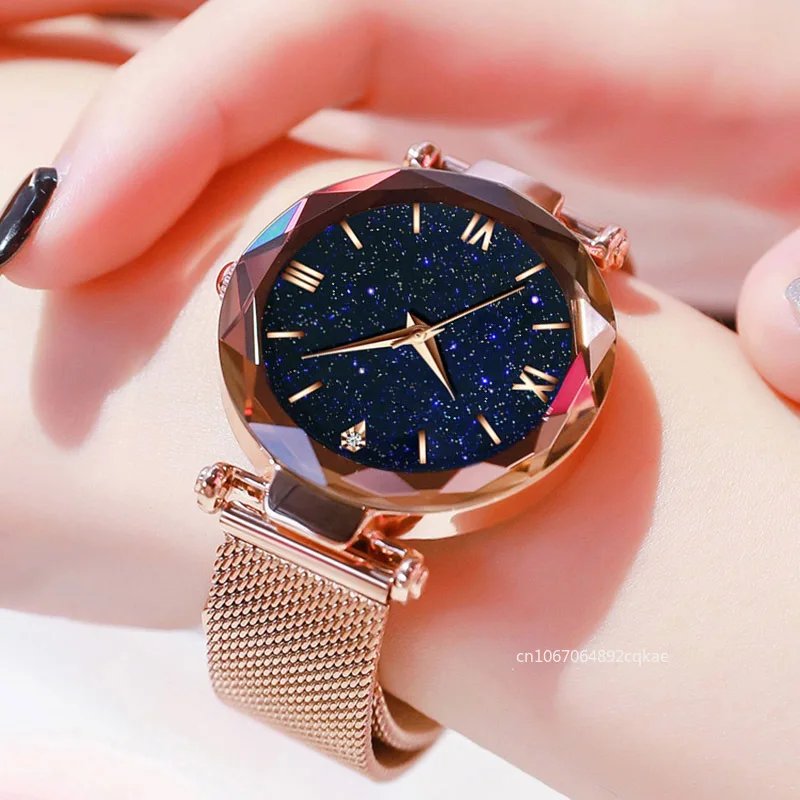 Luxury Starry Sky Women Watches Magnetic Mesh Belt Band Watch Women's Fashion Dress Wristwatch Zegarek Damski Reloj Mujer