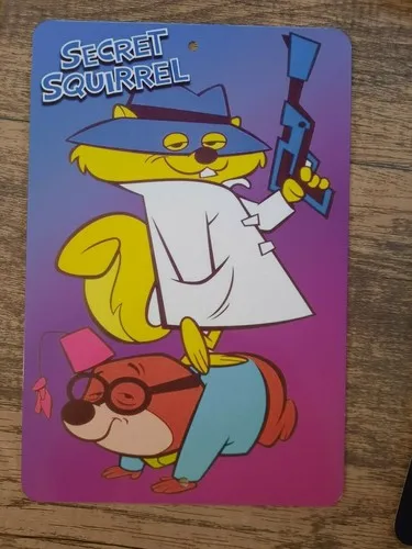 Letrero metálico de pared con dibujos animados clásicos de Secret Squirrel Hanna Barbera