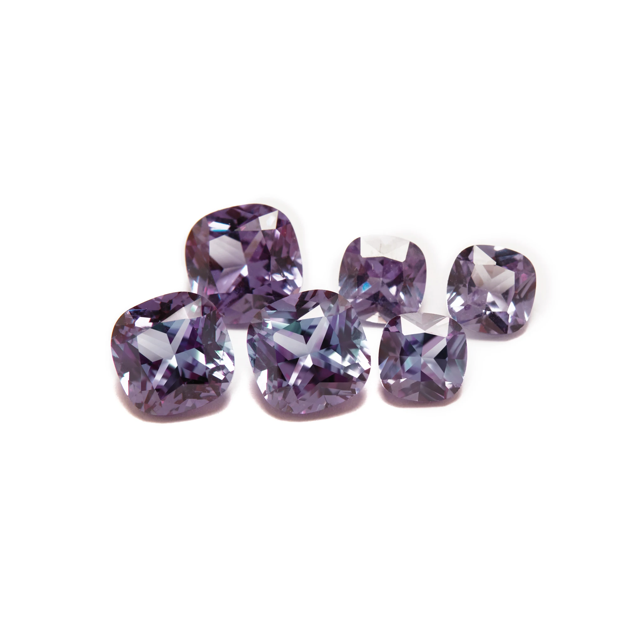 1Pcs Simulated Alexandrite Cushion Square Faceted Stone,Color Change Stone,June Birthstone,Unique Gemstone,Loose Stone 4140031