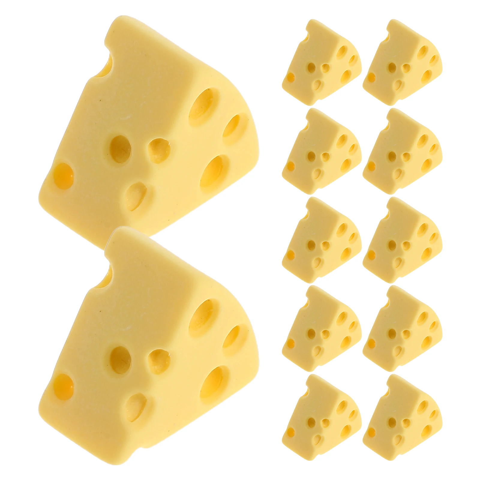 

100 Pcs Cheese Resin Accessories Fake Mini Model Figurines Toy for Craft Miniature Dollhouse Blocks Crafts