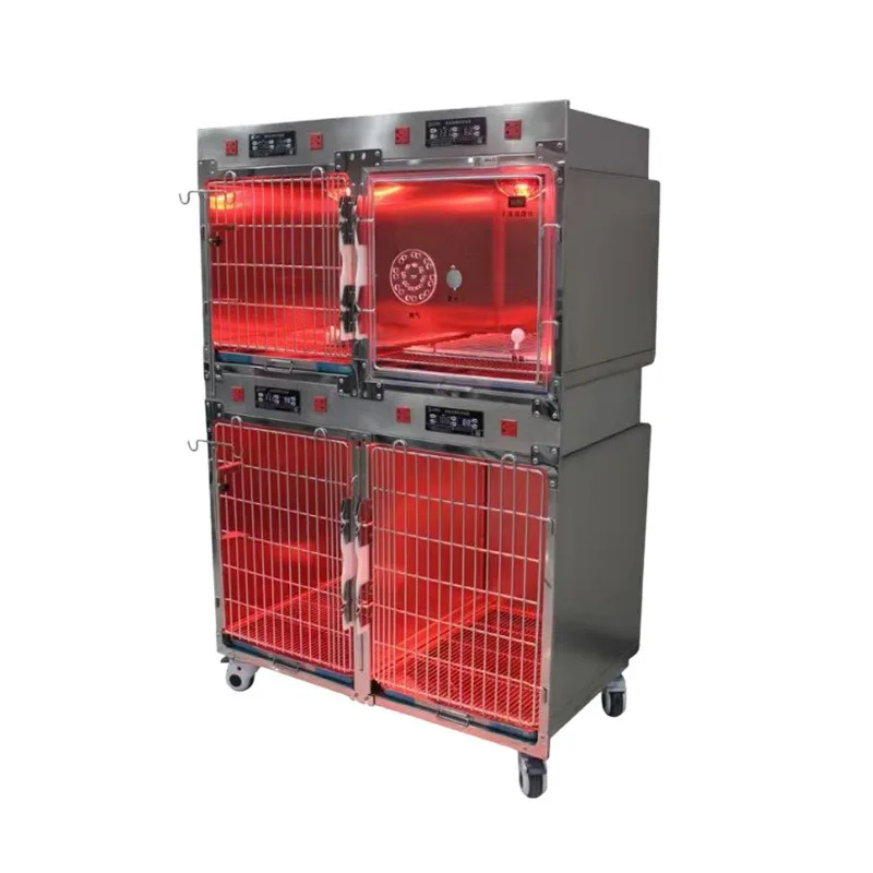 Pet hospital infusion, stainless steel, pet oxygen cabin, cat and dog dual cage