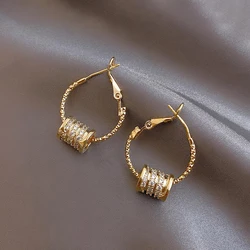 Haute couture French new design optional bead pendant round earrings for women 2023 Fashion jewelry accessories girls' pendants