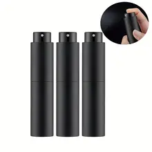 Pulverizador de perfume de viaje de 10 ml, recipiente de colonia recargable, botella de spray dispensadora vacía para tamaño mini pulverizador (negro)
