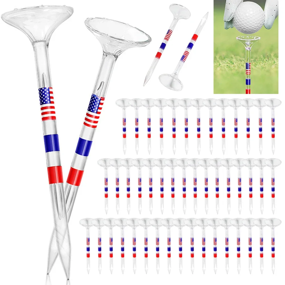 10pcs Golf Ball Holder Reduce Friction and Side Spin Transparent Plastic Golf Tees Reusable Anti-Slip Big Cup Golf Training Aids
