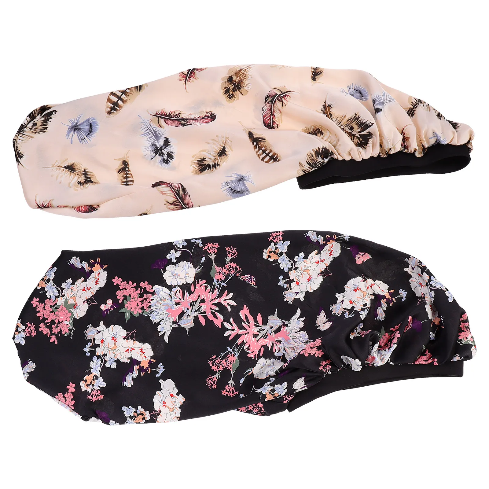 

2pcs Sleep Cap Women High Elasticity Hair Protection Hat Lightweight Portable Breathing Comfortable Anti Loose Hair