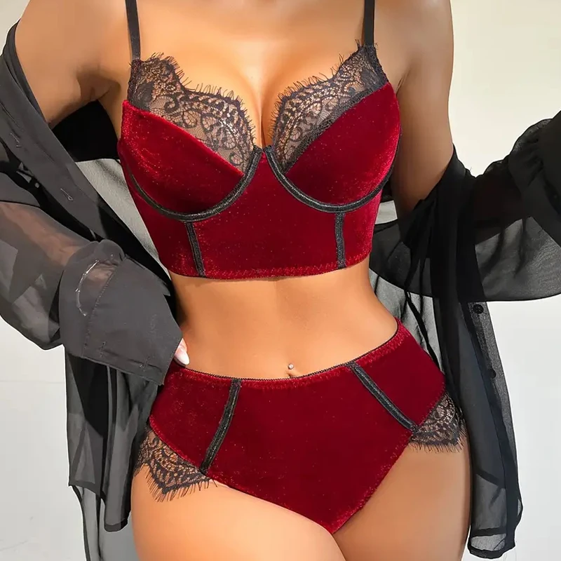 2-Piece Flocked Bra… - image