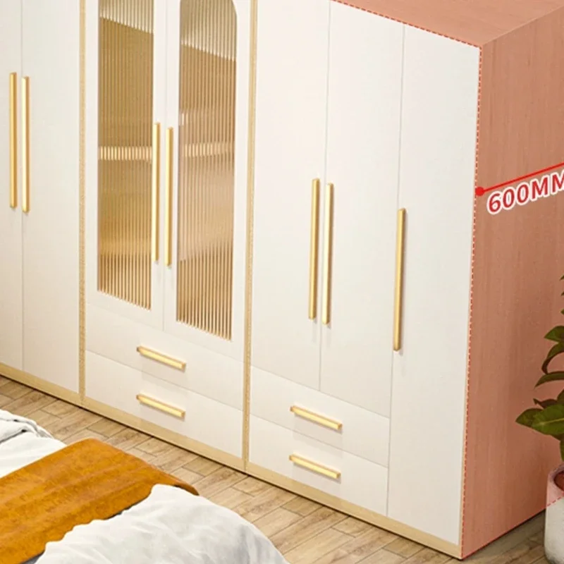 White Storage Wardrobes Wooden Display Simple Organizer Hanging Cabinets Bedroom Free Shipping Armario De Ropa Home Furniture