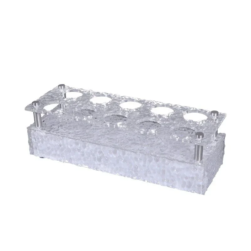 Bar Luminous Ice Cup Holder Cocktail Champagne Acrylic Stone Pattern LED Bullet Cup Holder KTV Wine Cup Holder