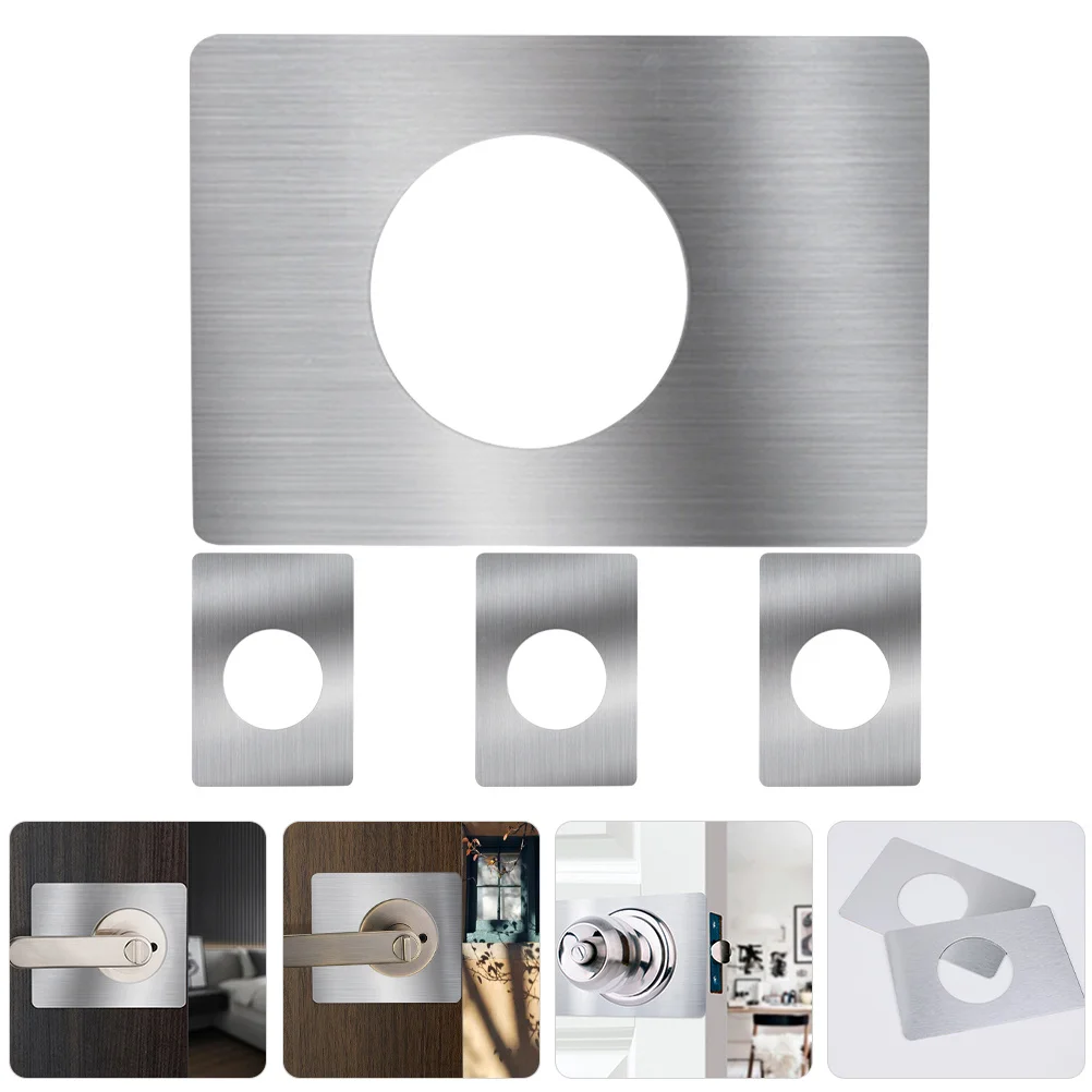 Plaques de réparation de serrures, couvercles de renfort de porte en acier inoxydable pour Kit de mise à niveau de sécurité de porte d'entrée 4 pièces