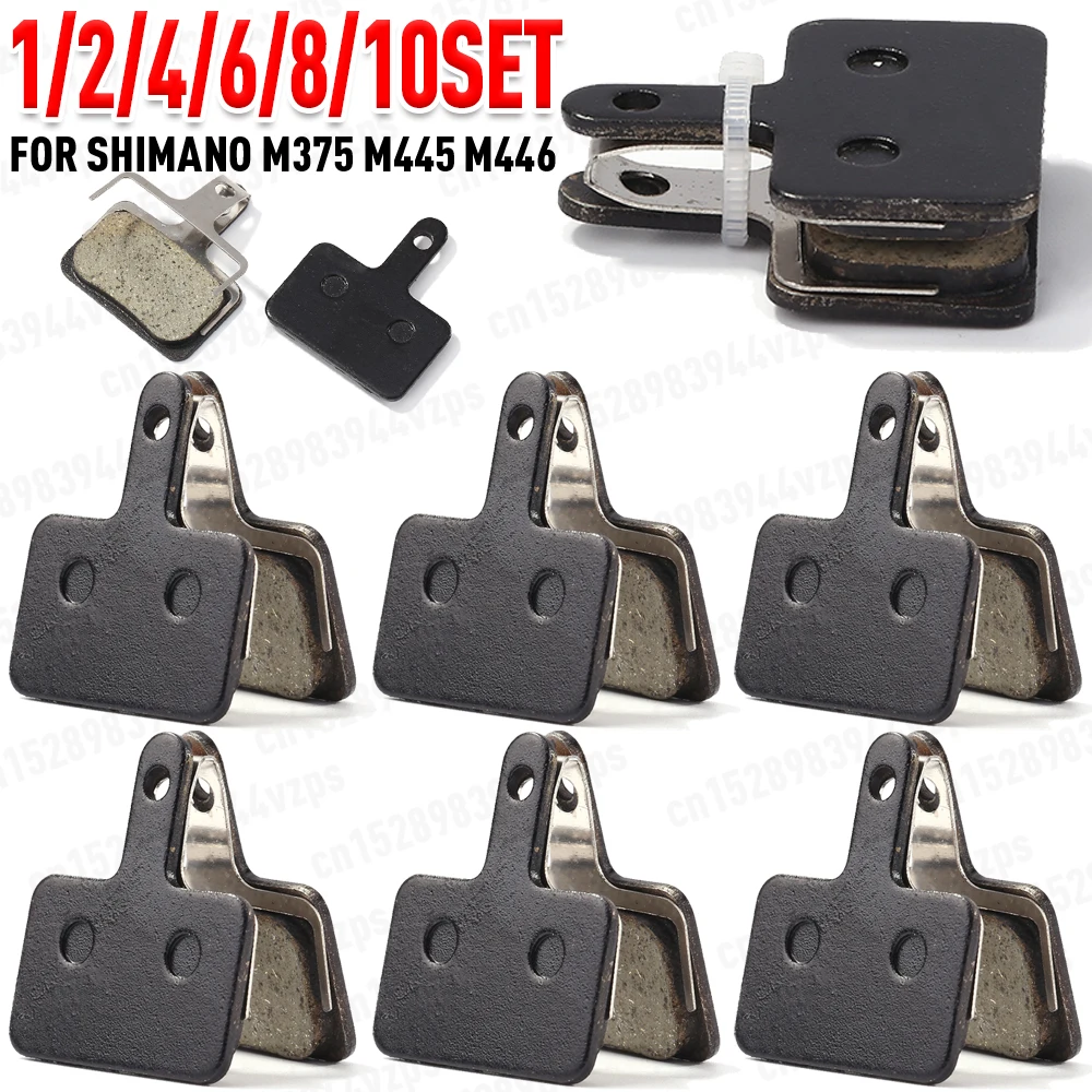 1-10 pares pastilhas de freio resina mtb bicicleta de estrada pastilhas de disco hidráulico para shimano m375 m445 resistente ao desgaste durável pastilha de freio a disco de bicicleta