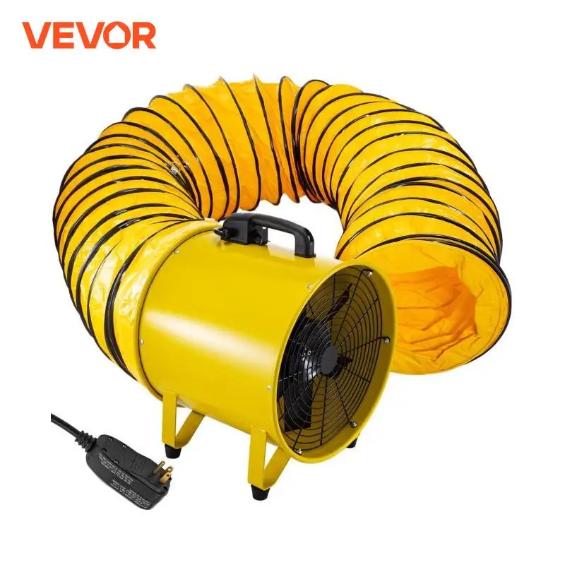 Ventola di ventilazione portatile VEVOR 12in 16in Utility Blower con tubo flessibile del ventilatore da 5 metri per aree di accesso limitate fabbriche di spazi per gattonare