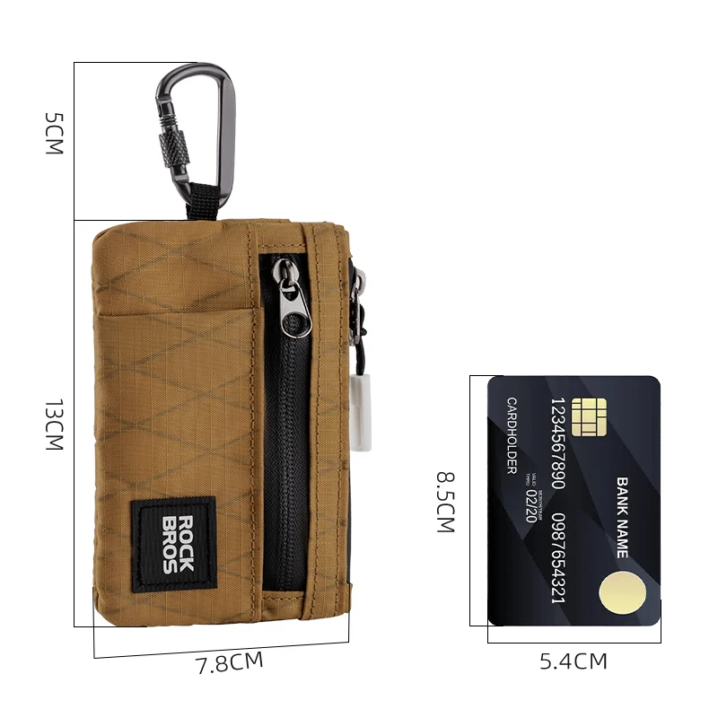 ROCKBROS Mobile Phone Bag Lightweight Portable Hand Bag Hanging Buckle Wallet Commute Bag Multifunction Card Bag Storage Coins