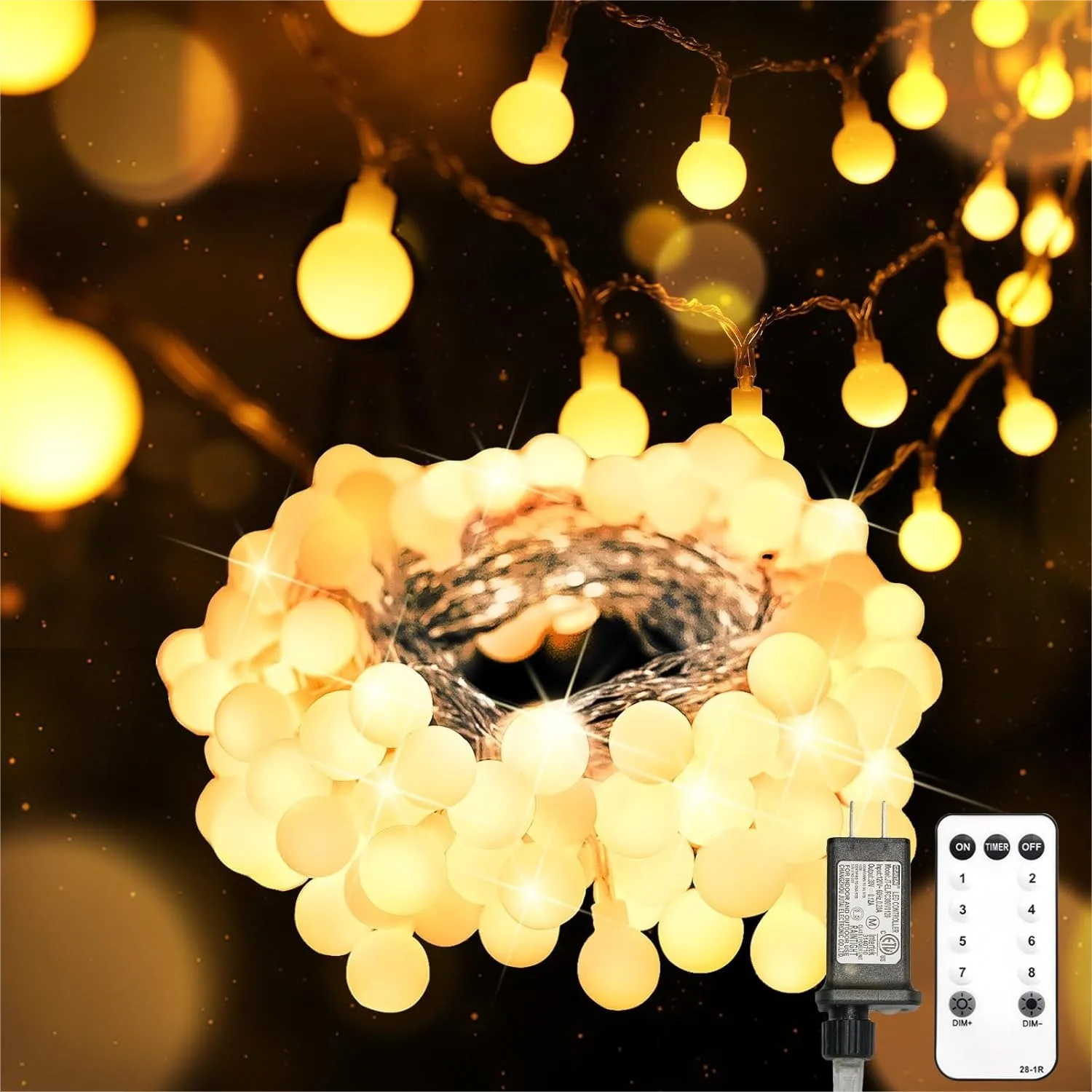 

33ft 100 Led Connectable Globe String Lights For Bedroom Indoor With Remote
