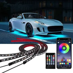Car Underglow Neon Light LED Flexible Strips RGB Remote/App Control Auto Chassis Decorative Ambient Atmosphere Lamp