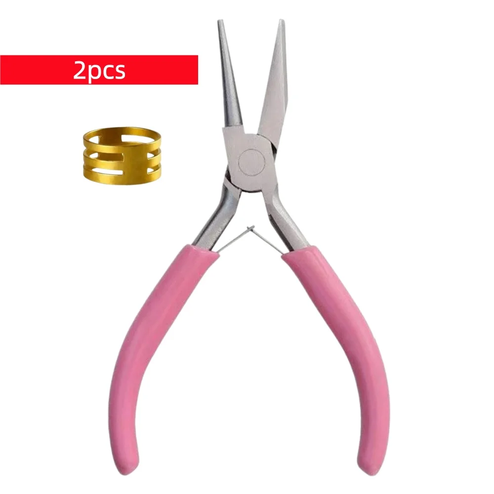 1/2pcs pink double headed pliers with gold rings, including those used for making jewelry beads, jewelry accessories