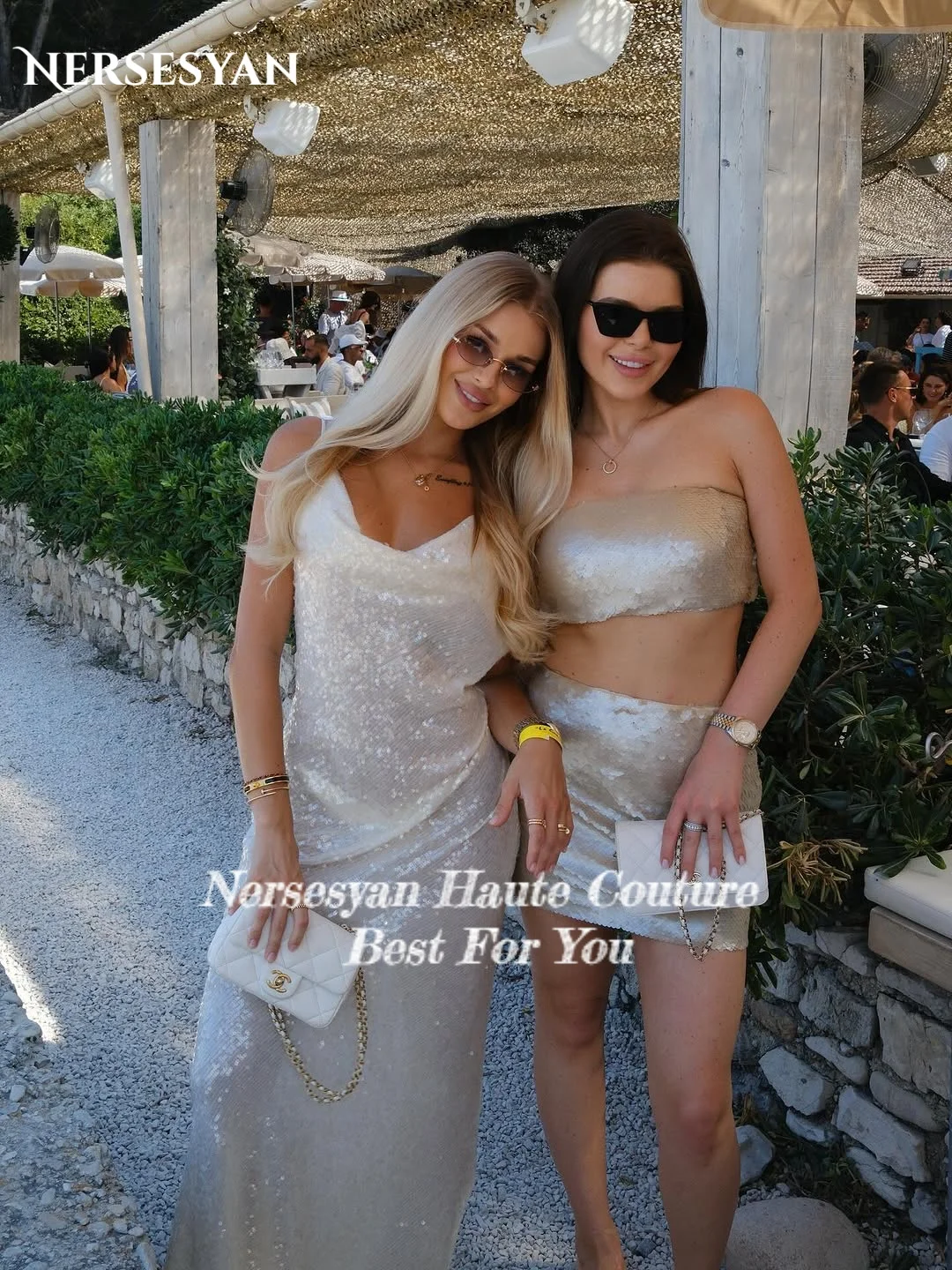 Nersesyan Glitter Mermaid Robes de soirée formelles de luxe Paillettes Col en V Robes de soirée scintillantes пла Heiе ж Salah Ramonе Disfruteч Hei Khuе Personnalisé