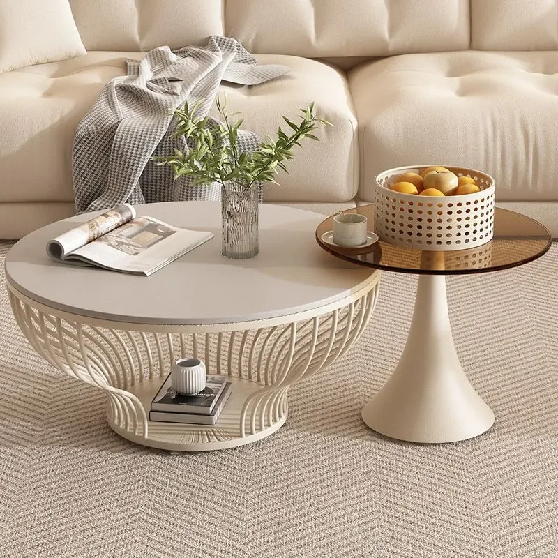 

Round Designer Coffee Table Decoration Unique Space Saving White Coffee Table Living Room Center Mesa De Centro Sala Furniture