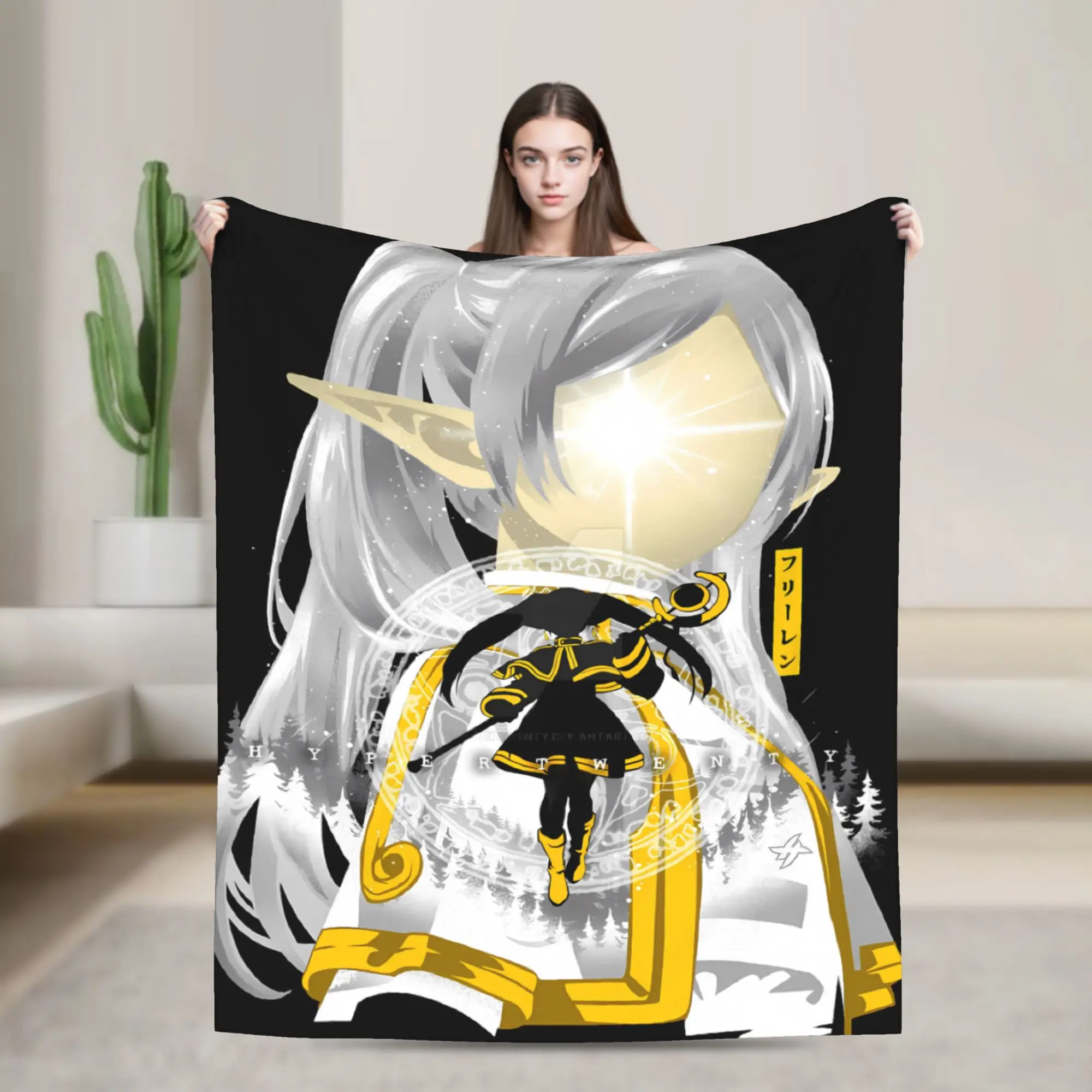 Warm Soft Blanket Camping Frieren Beyond Journey's End Throw Blanket  Flannel Bedspread For Couch Bed Aesthetic Sofa Bed Cover