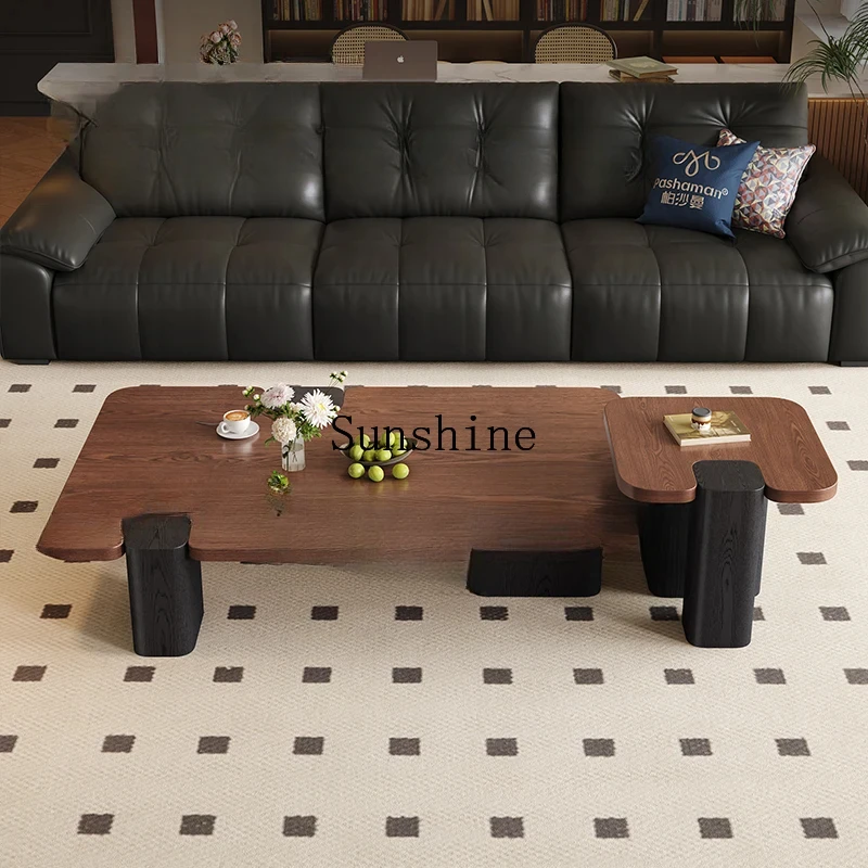 

Solid wood coffee table living room household small apartment medium and ancient style creative square small table