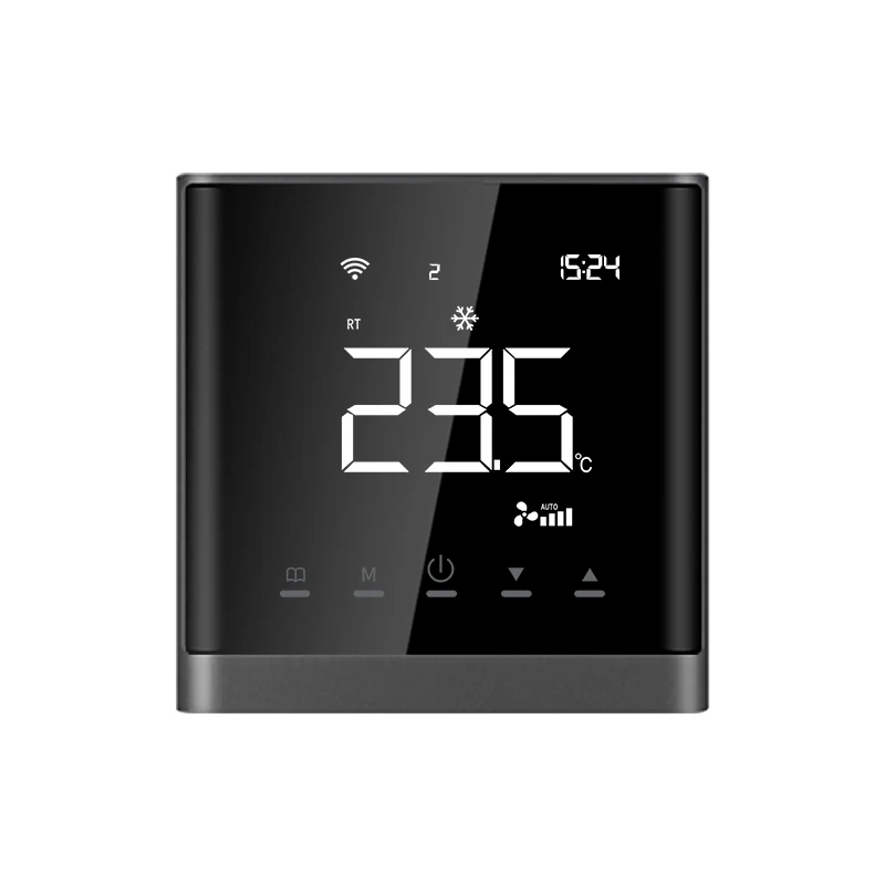 Wifi Fan Coil Unit (FCU) Modbus Thermostat Tuya Smart Life APP RS485 Communication 2.8' LCD Screen Easy Install Air Conditioning