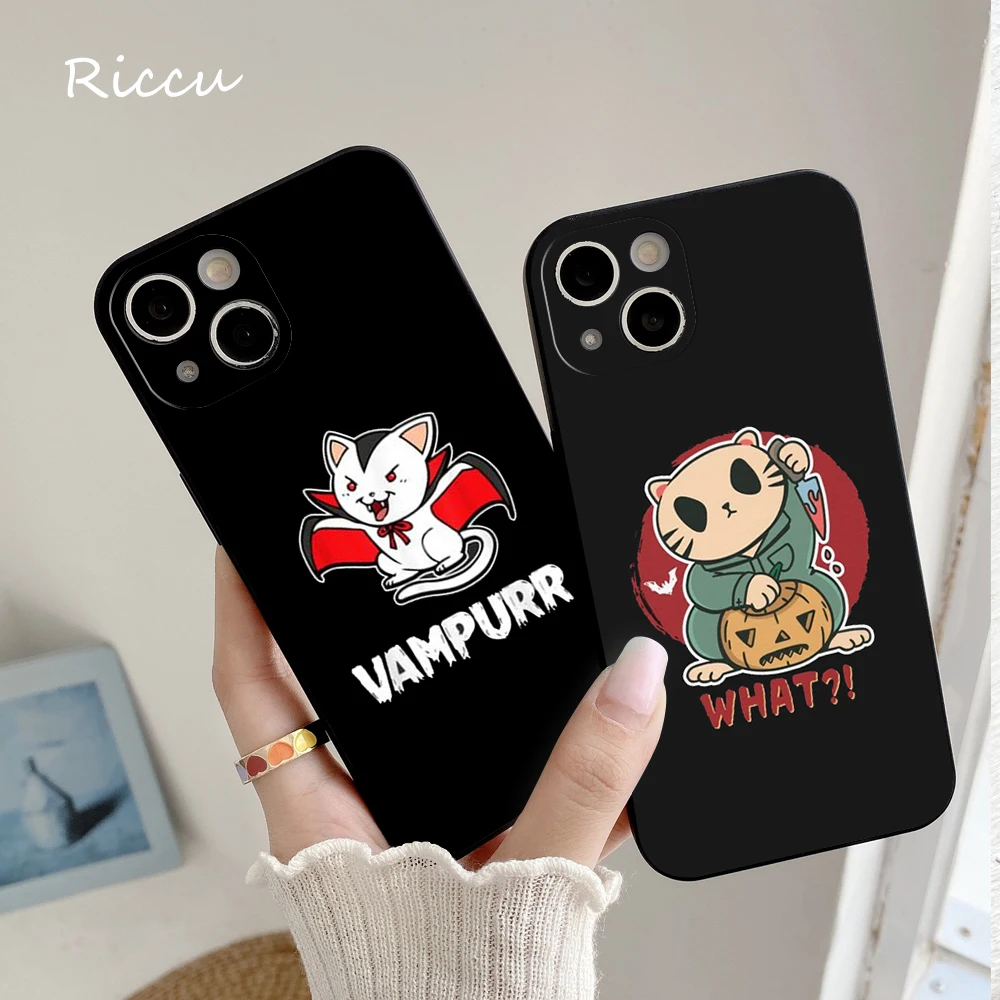 FOR IPhone 14 Cat The Return of Vampurr Horror Halloween Soft Case for Iphone 14 11 12Pro 8 7 Plus X 13Pro MAX XR XS Covers